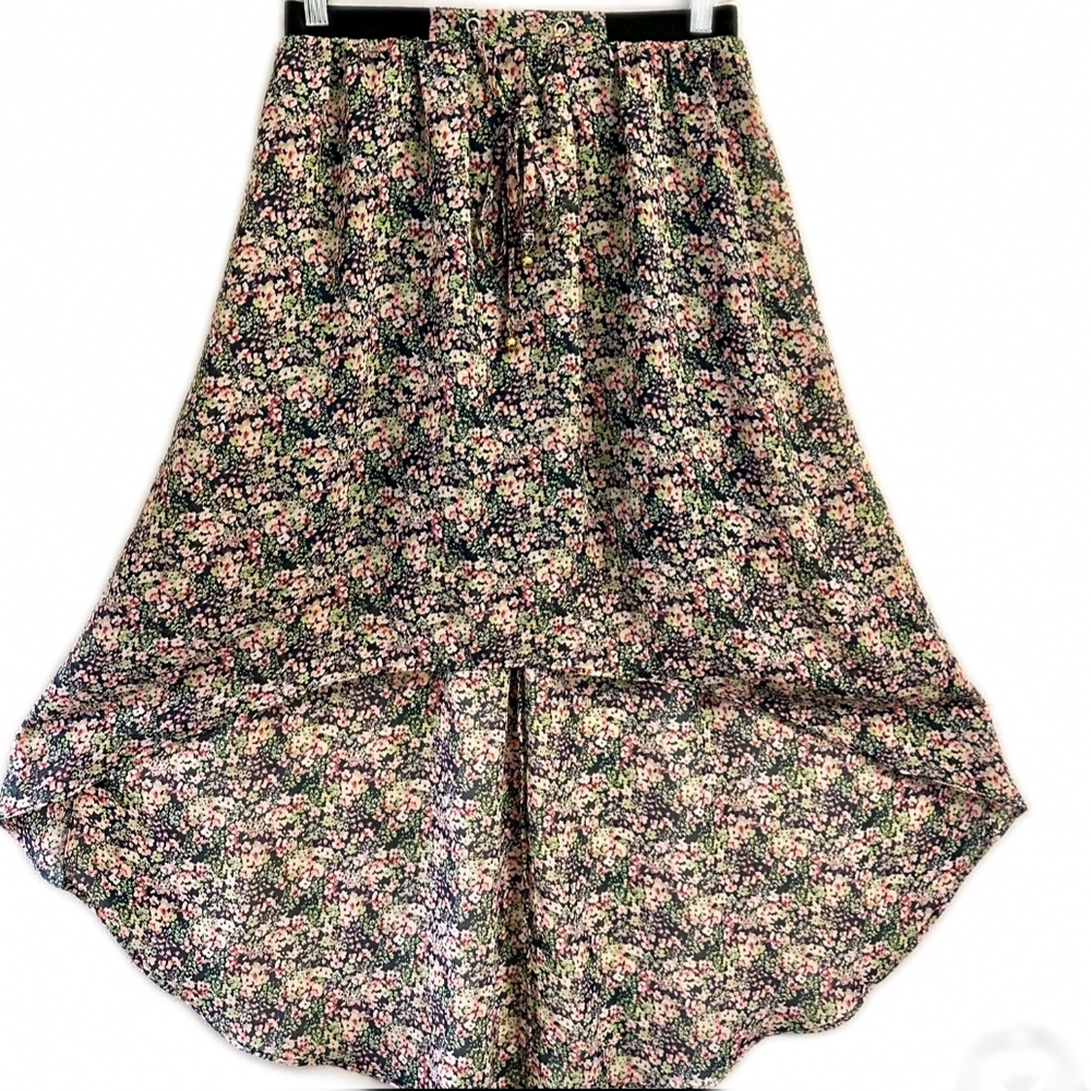 Princess Vera Wang Skirt Womens XL Floral Cottage Core High Low Hem Sheer Lined